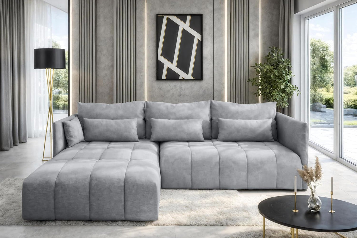 Sofá, AXLIVING, 232 cm, 70 cm, 380 g, 248 cm, 180 cm, HellCinzento, para a sala