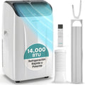 Ar condicionado portátil, SereneLife, 14000 BTU, 32,5 m, 37,8 kg, com rodas, Multicolor, para uso diário