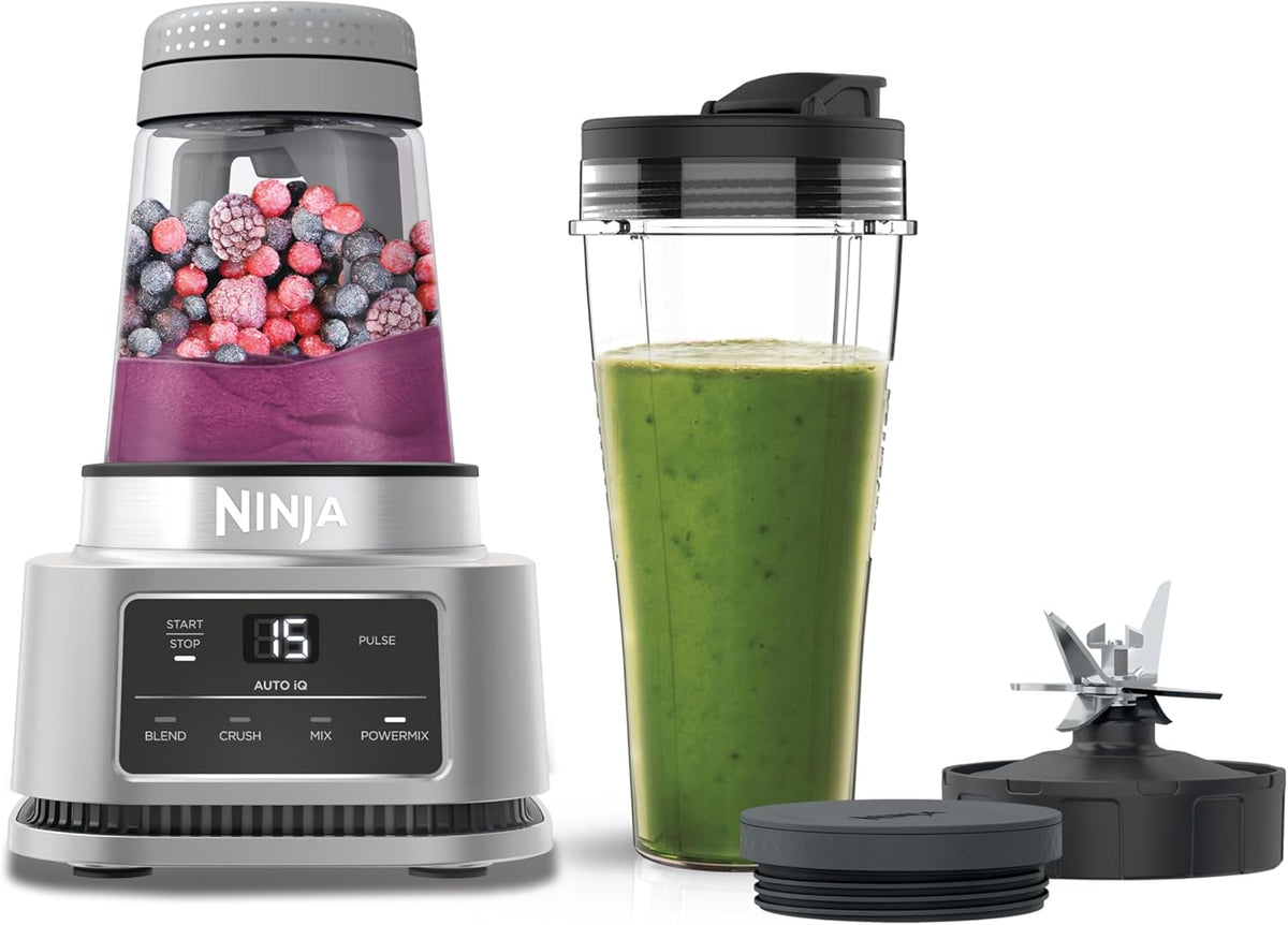 Liquidificador, Ninja, 1100 W, 400 ml, 700 ml, 17 cm, 2,08 kg, 3,4 kg, Prateado, para a cozinha