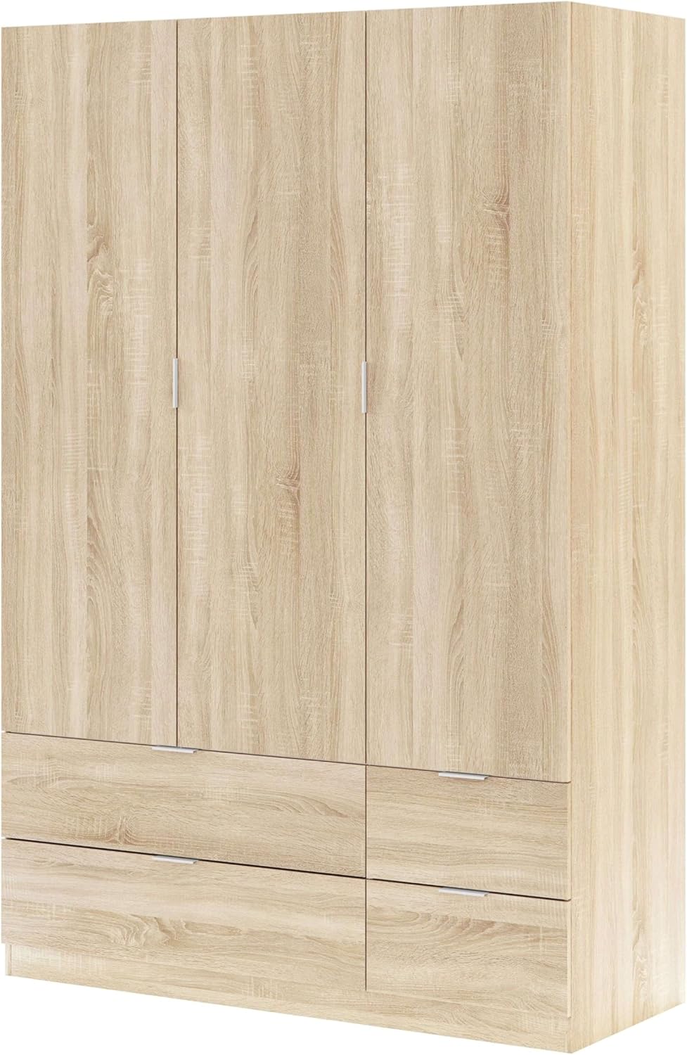 Roupeiro, Habitdesign, 200 cm, 135 cm, 52 cm, 13 cm, 39,5 cm, 45 cm, com gavetas, com prateleiras, alumínio, Carvalho, para o quarto