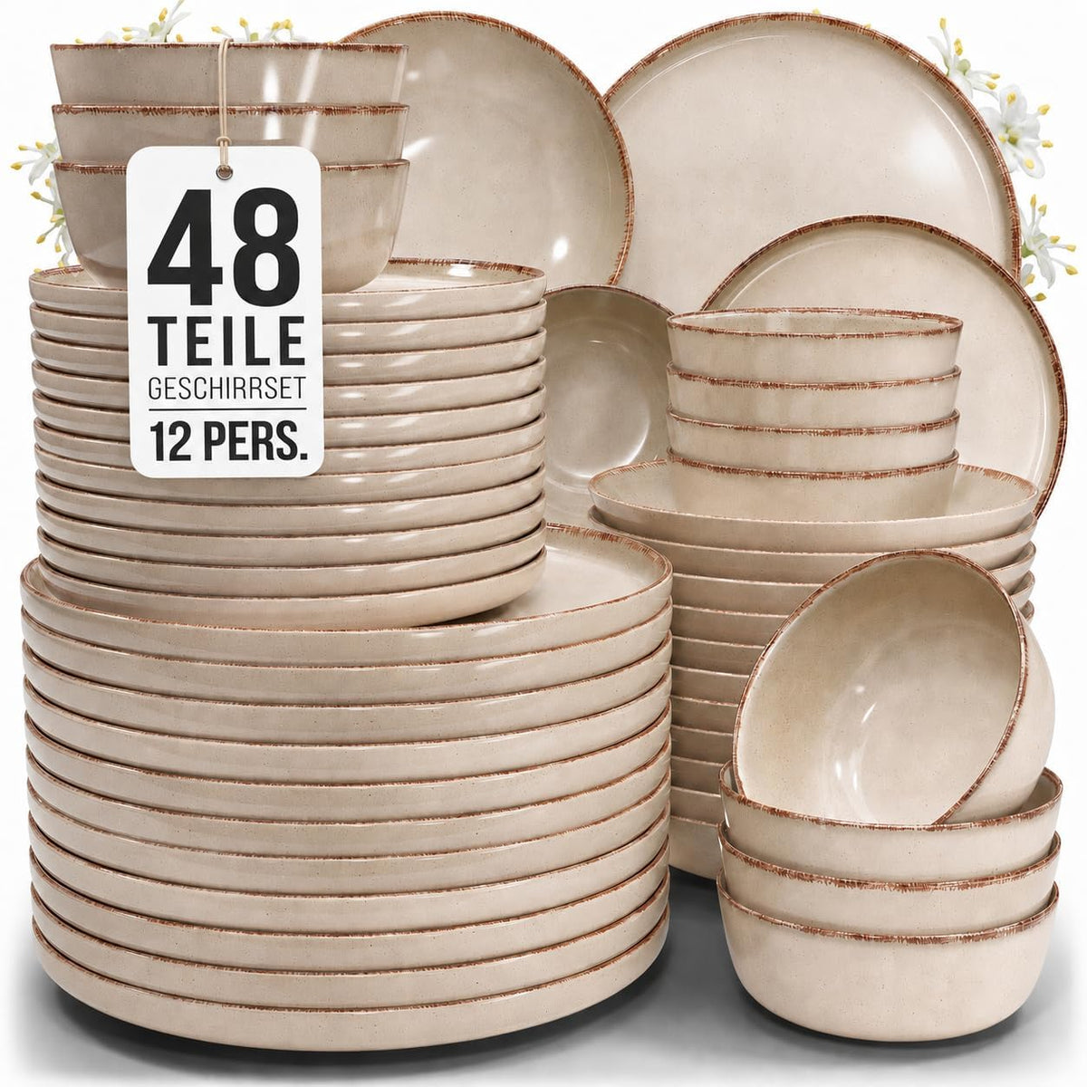 Serviço de mesa, PURE LIVING INTERIOR DESIGN, com portas, Bege, para uso diário