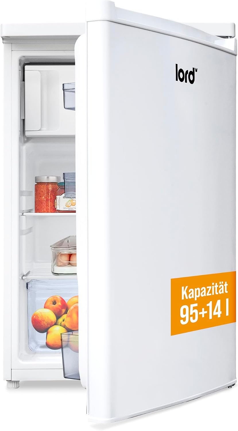 Minifrigorífico, Lord, 85 cm, 109 L, 37 dB, 14 L, regulável, Branco, para uso diário