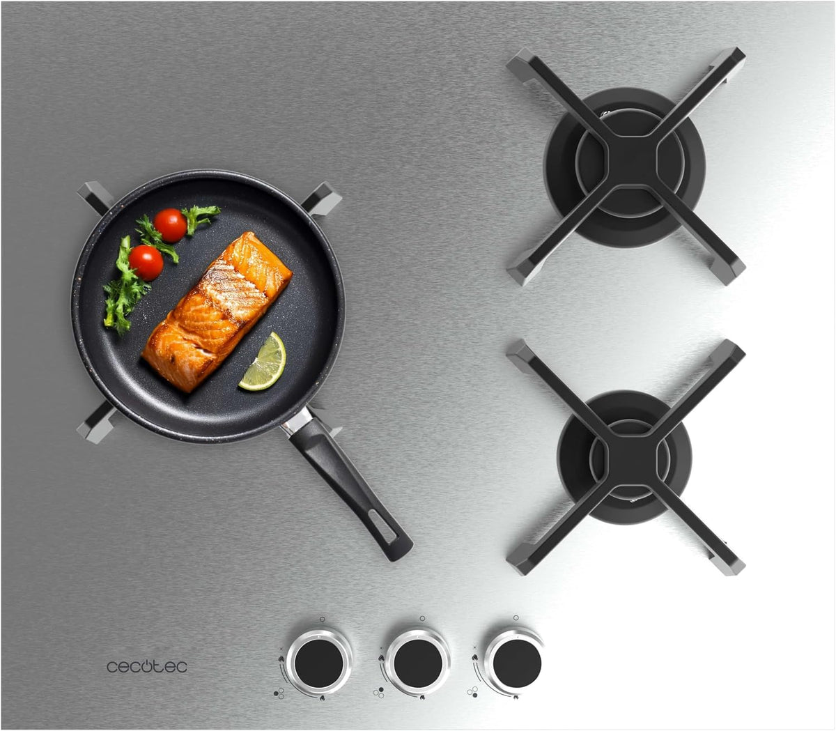 Cecotec, Placa de cozinha, 3400S, 6.2 kW, 3,4 W, 1,8 kW, 1 kW, aço inoxidável, aço, Prateado, para a cozinha