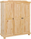 Roupeiro, Inter Link, 56 cm, 150 × 180 × 56 cm, resistente à água, com prateleiras, madeira, Natural, para o quarto