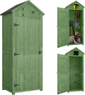 Abrigo de jardim, Outsunny, Gartenschrank, 179 cm, 77 × 54,2 × 179 cm, 77L, 63L, madeira, Verde, para utilização no exterior
