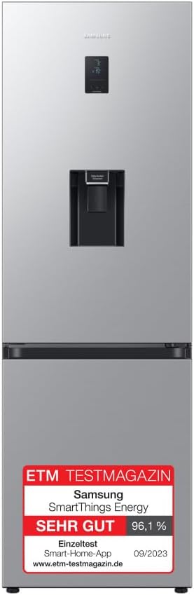 Samsung, Frigorífico combinado, RL34C652CSA/EG, 185 cm, 341 l, 114 l, 35 dB, aço inoxidável, aço, Prateado, para uso diário