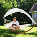 Rede de descanso, Vkechh, 200 kg, 200 × 150cm, 205 × 150 cm, altura regulável, regulável, aço, madeira, Castanho, para uso diário