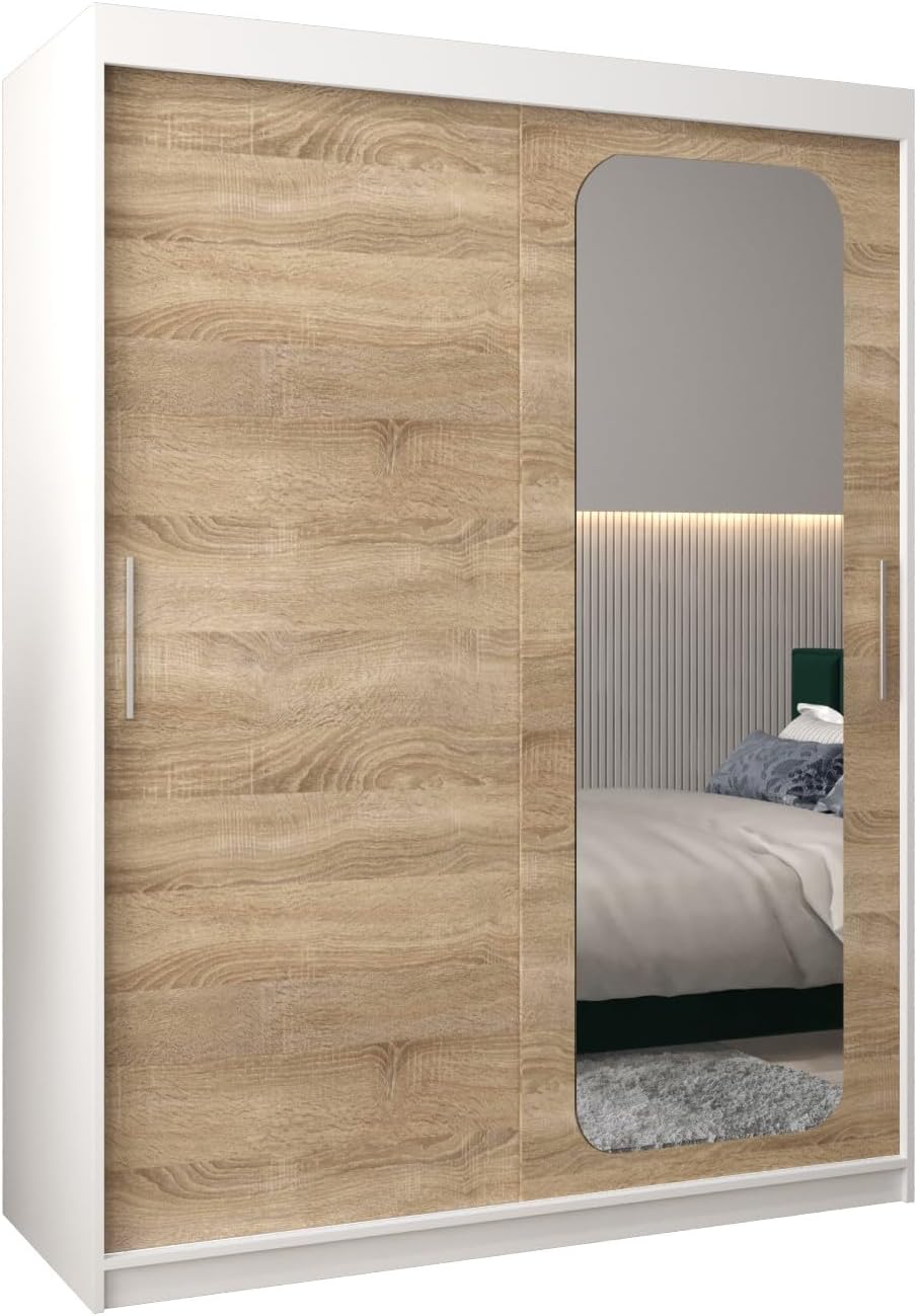 Roupeiro, Generic, 150 cm, 62 cm, 200 × 62 cm, com prateleiras, alumínio, plástico, Branco, para o quarto