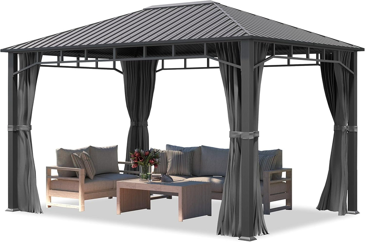 Tenda de jardim, TOOLPORT, Gartenpavillon, 3 × 4 m, 9 × 9 cm, 90 × 90 mm, aço inoxidável, aço, Cinzento, para utilização no exterior