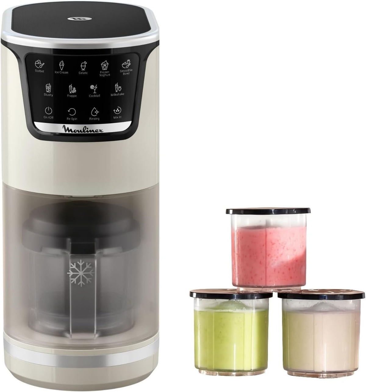 Máquina de gelo, Moulinex, 10 programas, 8,1 kg, 1 programas, Branco, para uso diário