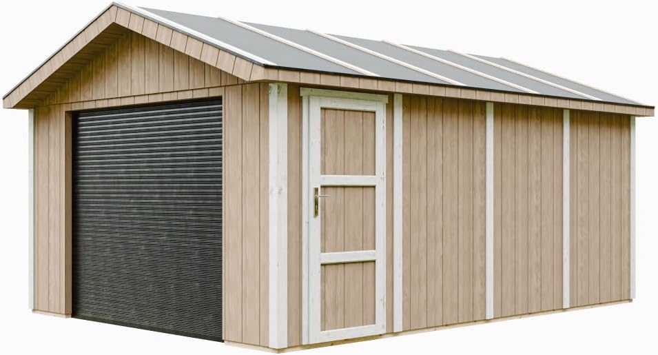 Abrigo de jardim, TIMBELA, M991B-TERRA, 30 mm, 120 kg, 10 mm, 60 × 30 mm, alumínio, madeira, Castanho, para jardim e exterior