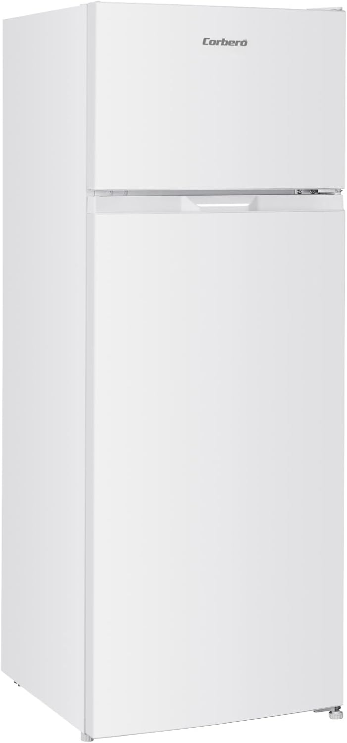 Frigorífico combinado, Corbero, 206 L, 169 L, 37 L, 142,6 cm, 55,5 cm, 2,4 kg, com gavetas, com prateleiras, com rodas, vidro, Branco, para uso diário