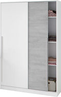 Roupeiro, Habitdesign, 120 cm, 200 cm, 50 cm, com prateleiras, alumínio, Branco, para o quarto