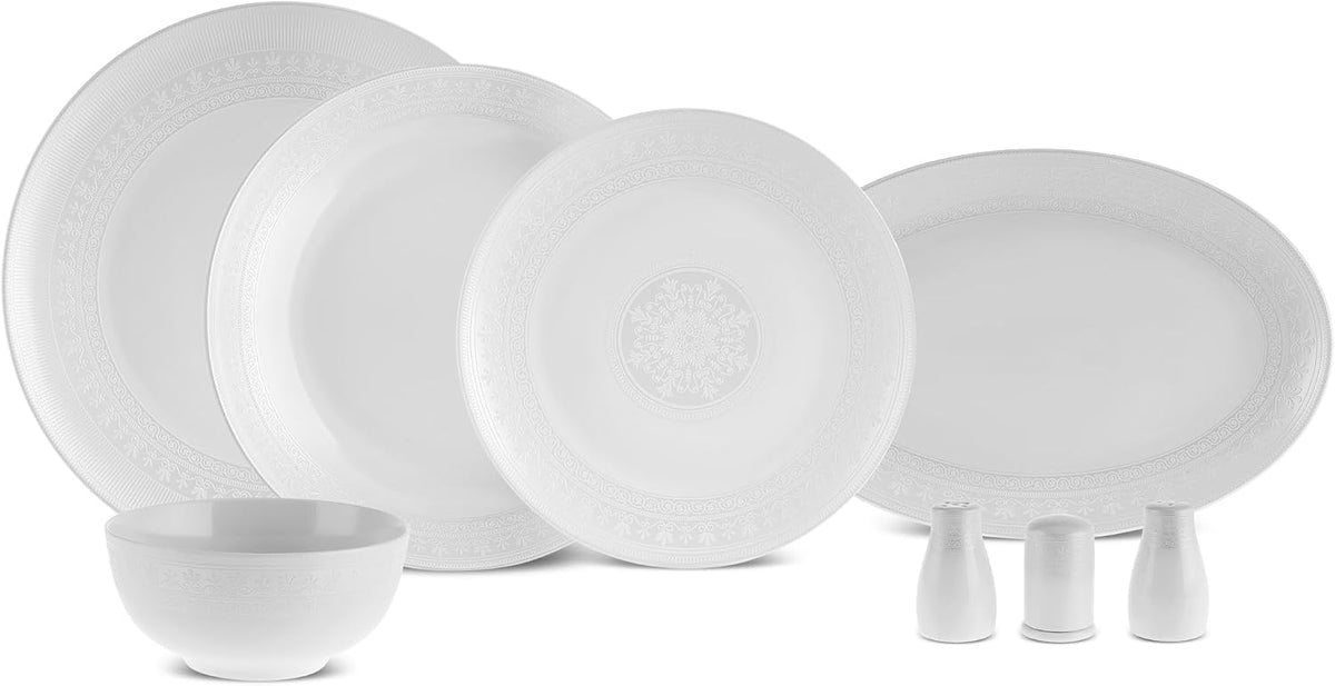 Serviço de mesa, KARACA, Forever, 26,8 cm, 20,4 cm, 20,3 cm, 14 cm, Branco, para uso diário