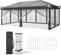 Conjunto de jardim, LEADZM, 6 m, 3 × 6 m, dobrável, regulável, resistente à água, aço, tecido, Antracite, para jardim e exterior