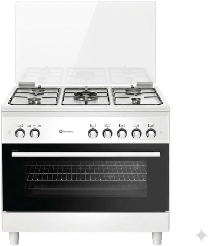 Fogão independente, SOLTHERMIC, F9L50G2RB, 115 L, 34,9 kg, vidro, Branco, para a cozinha