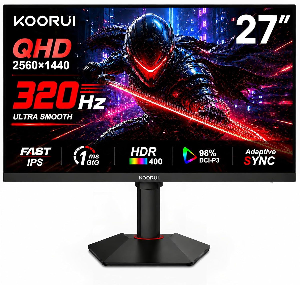 Monitor, KOORUI, HDR400, 75 × 75mm, Mehrfarbig, para uso diário