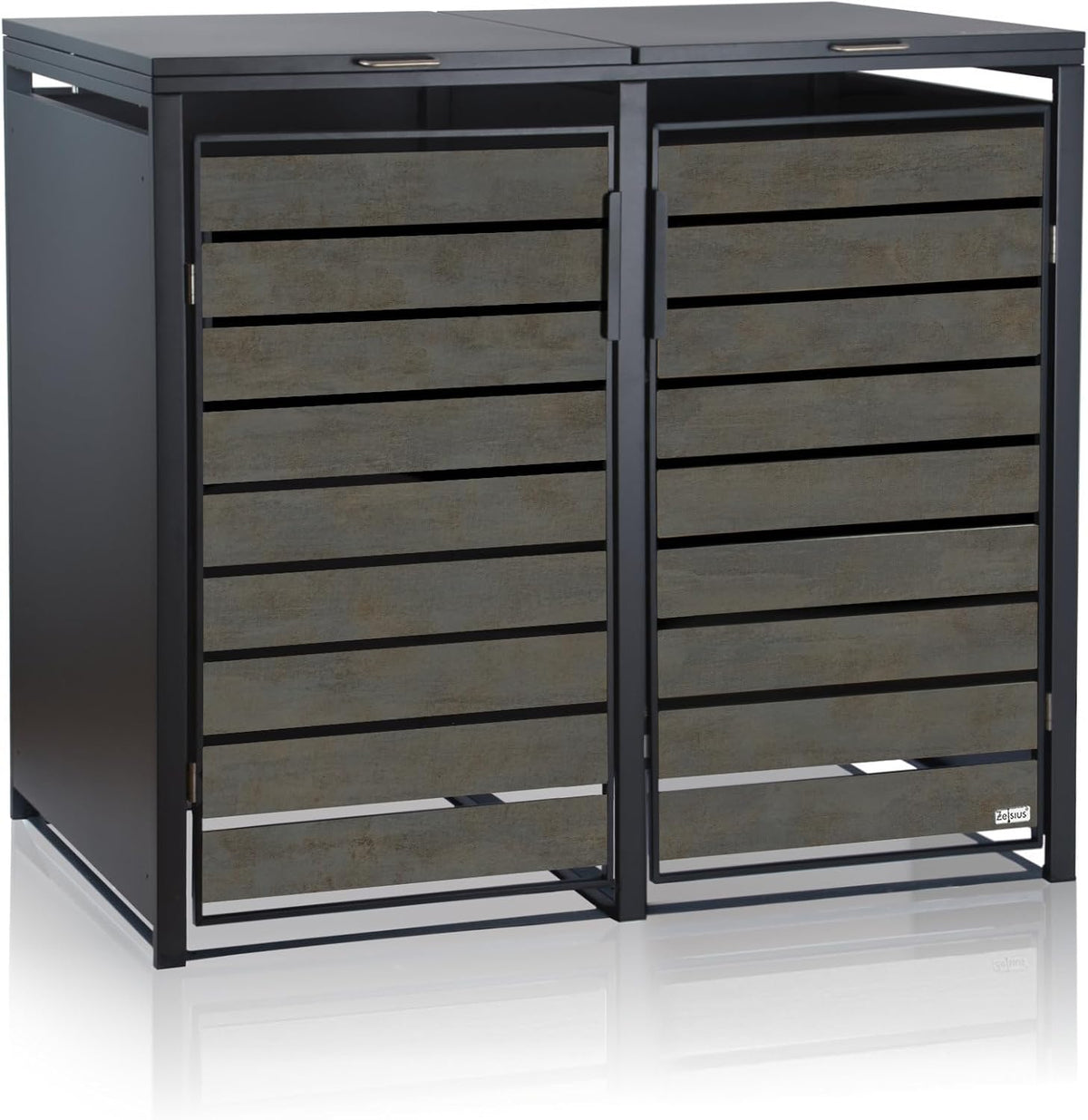 Abrigo para contentores, Zelsius, RAL7016, 117 cm, 19,5 cm, aço, madeira, Antracite, para utilização no exterior