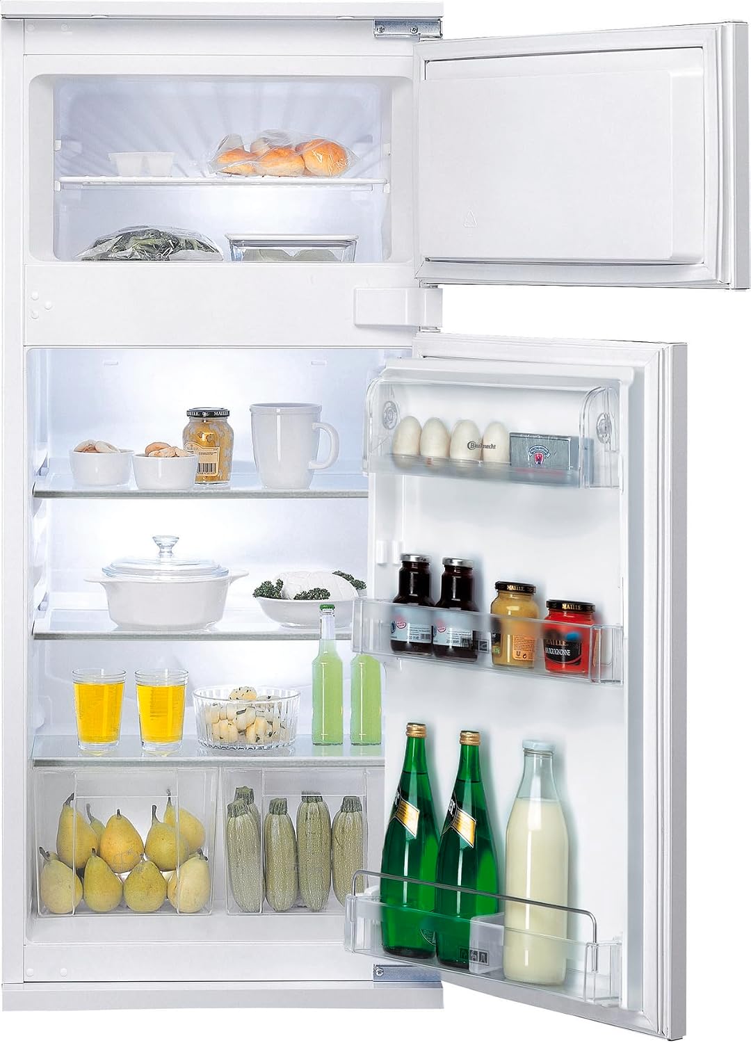 Frigorífico combinado, Bauknecht, KDI, 65,1 kg, classe energética E, com iluminação LED, com prateleiras, vidro, Multicolor, para uso diário