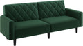 Sofá, Yaheetech, 140,5 cm, 49 cm, 302 kg, 20 cm, dobrável, regulável, metal, tecido, Verde, para a sala