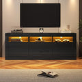 Móvel de TV, Merax, 160 cm, 70 ', 39 cm, 45 cm, com iluminação LED, painel de madeira, Branco, para a sala