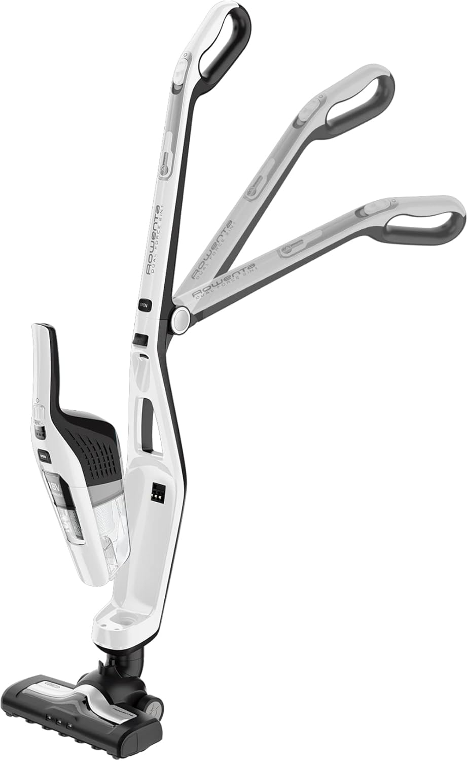 Aspirador vertical, Rowenta, RH6737, 18 V, 0,6 L, 79 dB, 11,3 cm, 27,1 × 17,8 × 11,3 cm, dobrável, com iluminação LED, Multicolor, para uso diário