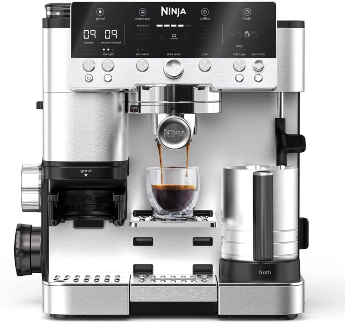 Máquina de café expresso, Ninja, 34,4 cm, 17 kg, 5,1 kg, 33,6 × 37,2 × 34,4 cm, Multicolor, para a cozinha