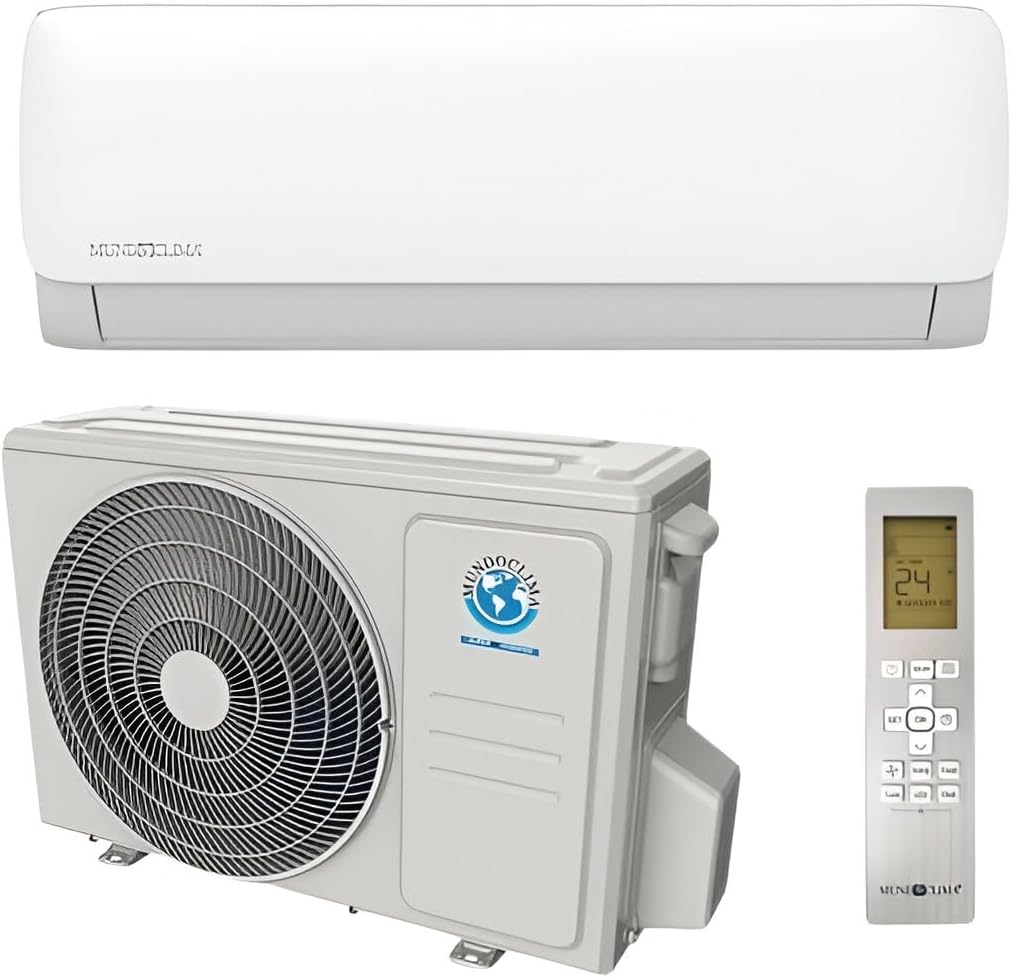 Ar condicionado split, MUNDOCLIMA, MUPR-12-H11, 3500 W, 3,52 kW, 7,0 kW, 3,81 kW, 5,5 kW, 40,2 kg, com controlo por aplicação, Multicolor
