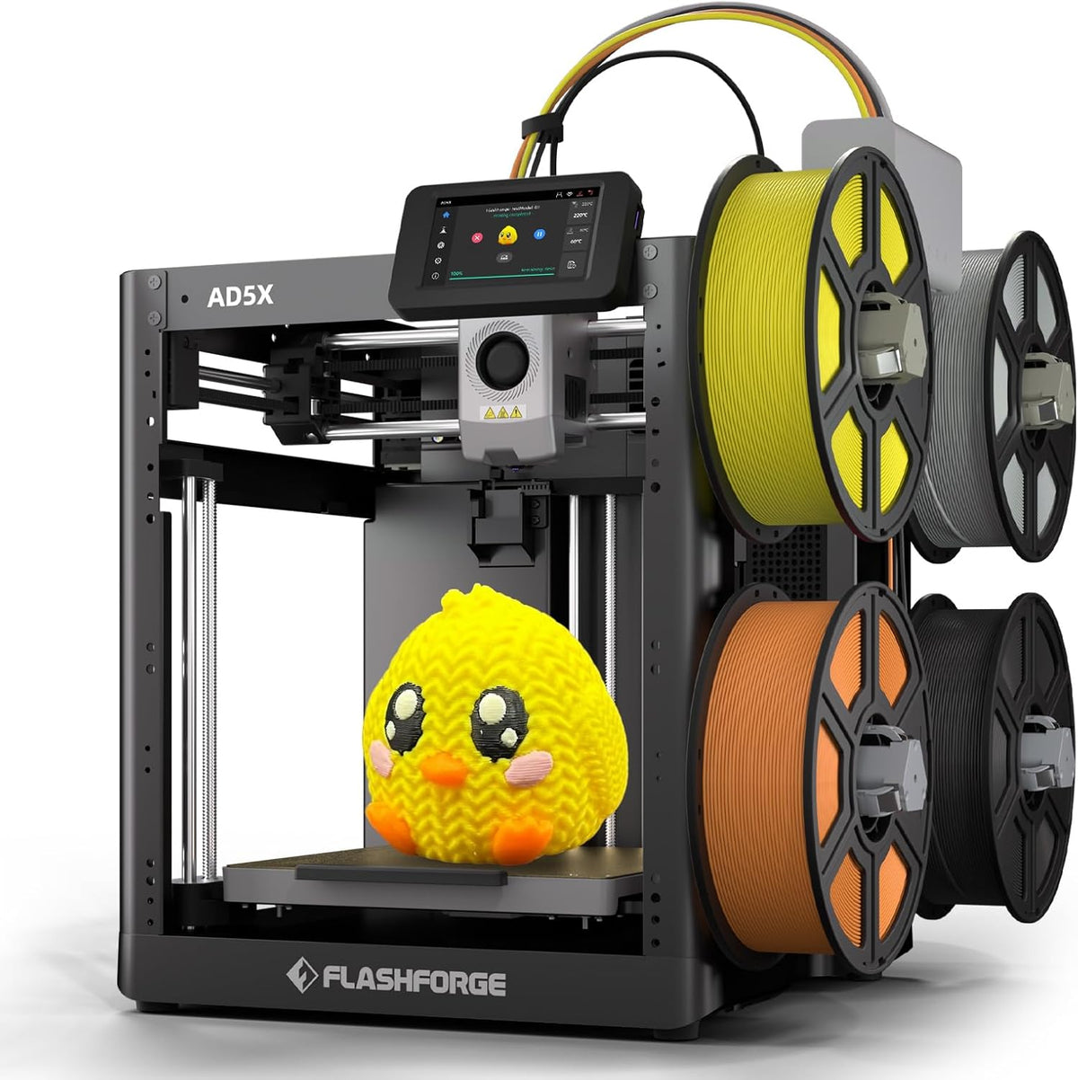 Impressora 3D, FLASHFORGE, AD5X, 600 mm, 20.000 mm, 4 kg, 220 mm, 000 mm, 0,4 mm, com ecrã tátil, Multicolor, para uso diário