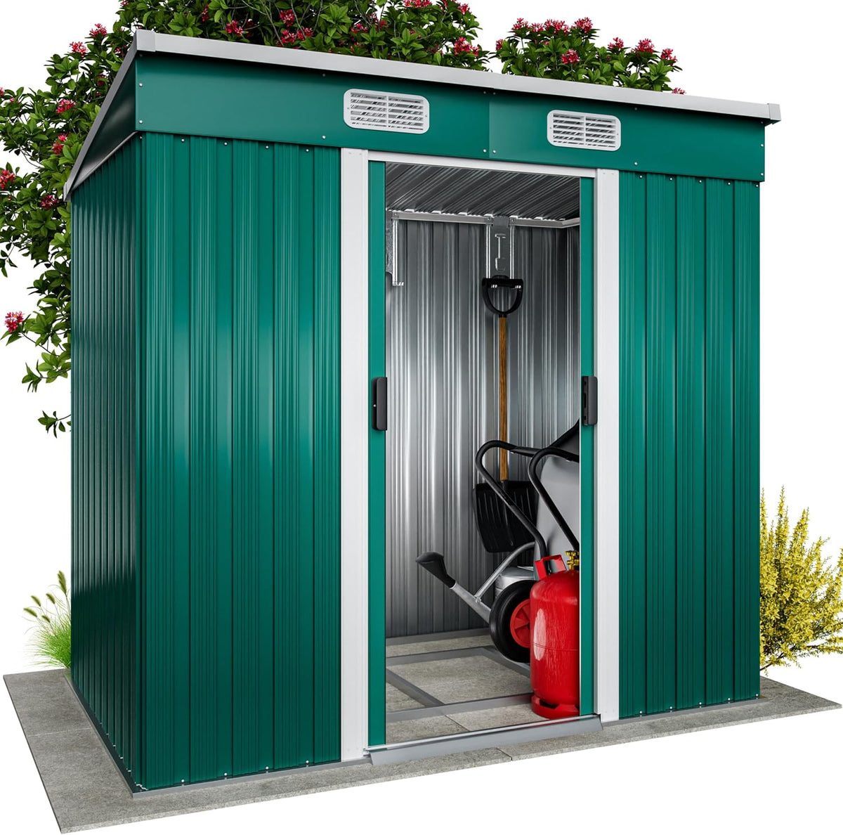 Abrigo de jardim, Gardebruk, 15 kg, 75 cm, 200 × 125 × 180 cm, aço, Antracite, para jardim e exterior