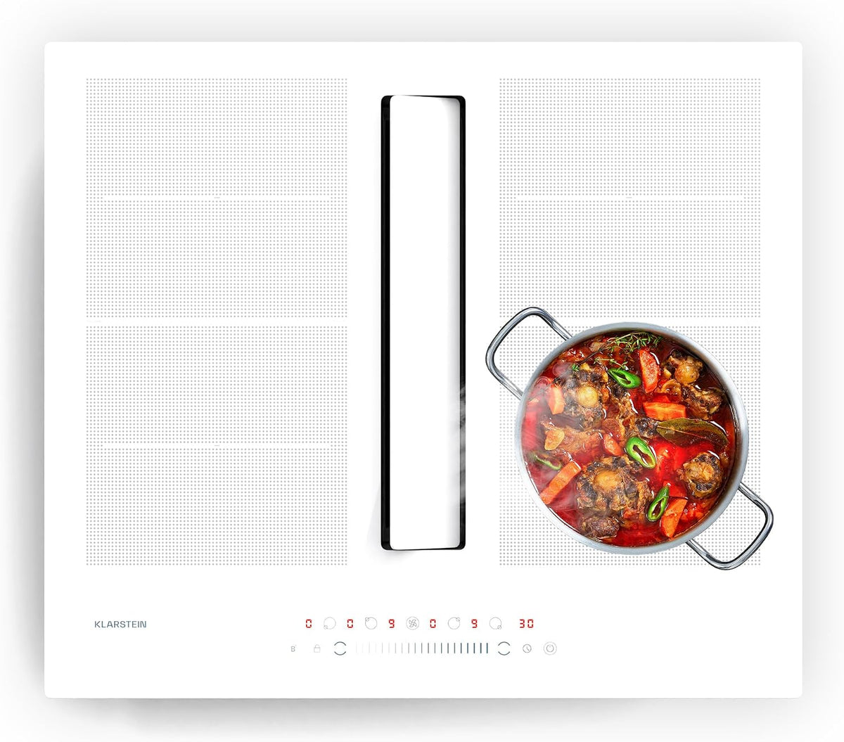 Placa de cozinha, KLARSTEIN, 7200 W, 8400 W, 52 cm, 60 × 30 × 52 cm, com gavetas, aço inoxidável, aço, Prateado, para a cozinha