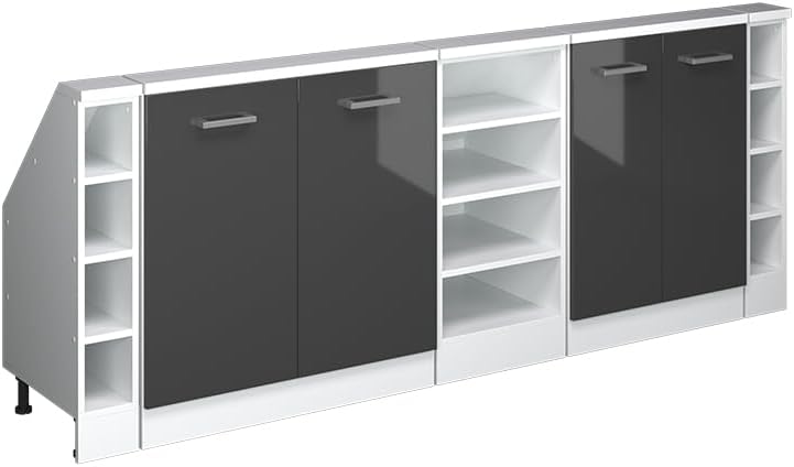 Armário de arrumação, Vicco, Dachschr, 210 cm, 83,8 cm, 46 cm, com prateleiras, com portas, plástico, painel de madeira, Branco, para uso diário
