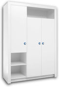 Roupeiro, Stella Trading, PAULA, 56 cm, 137 × 195 × 56 cm, com portas, Branco, para o quarto