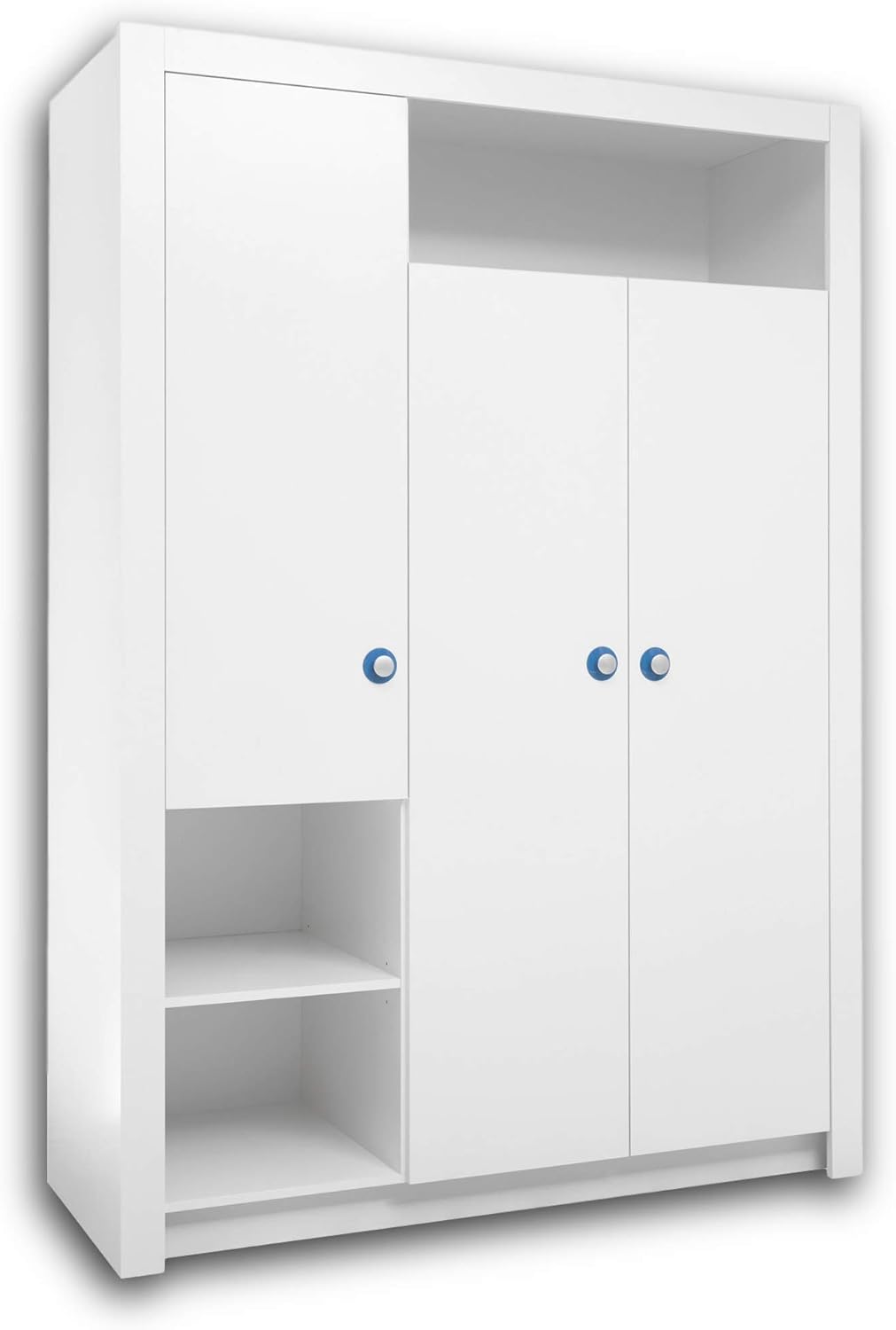 Roupeiro, Stella Trading, PAULA, 56 cm, 137 × 195 × 56 cm, com portas, Branco, para o quarto