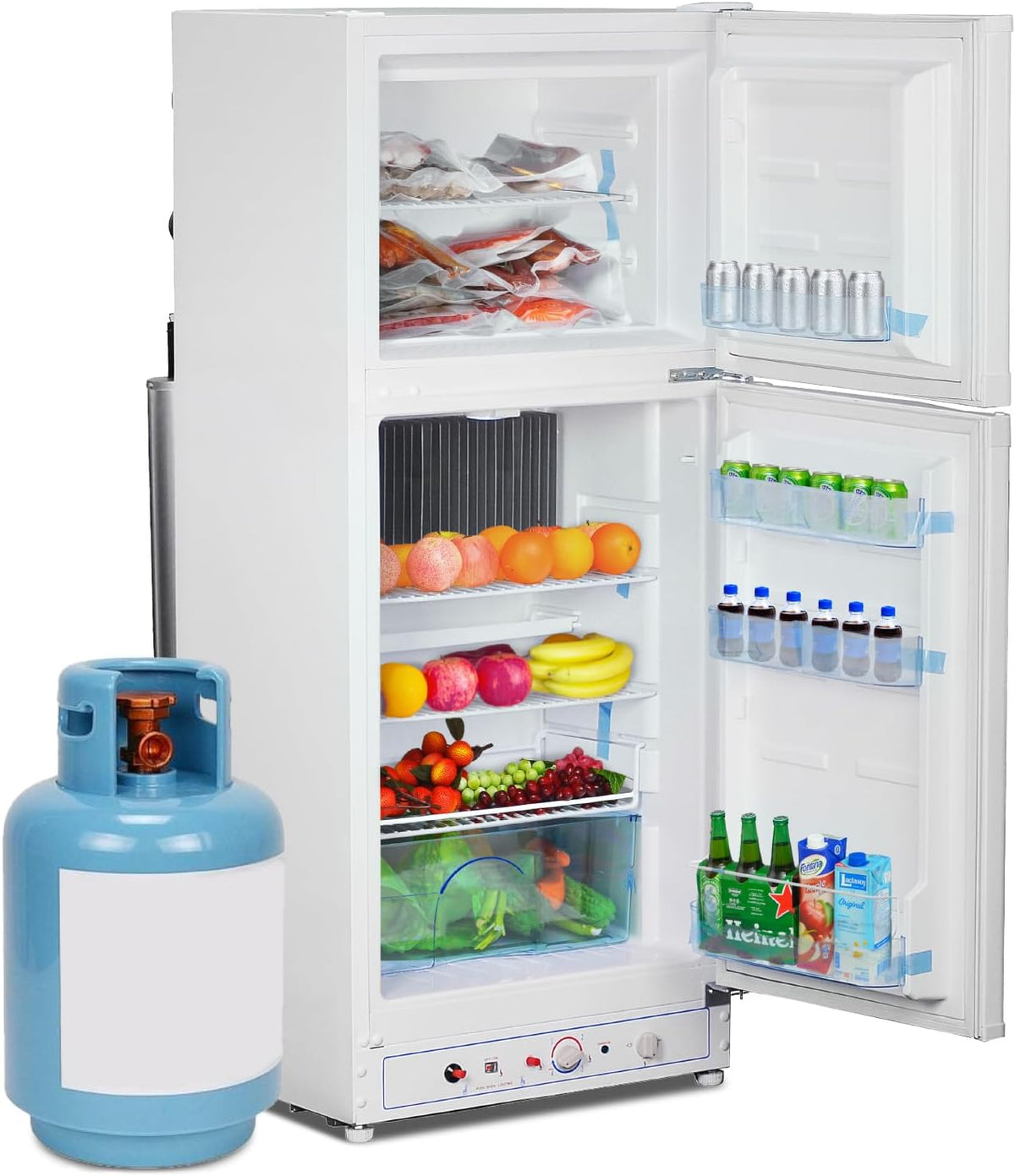 Frigorífico combinado, SMETA, 175 L, 220 V, com gavetas, com prateleiras, Branco, para uso diário