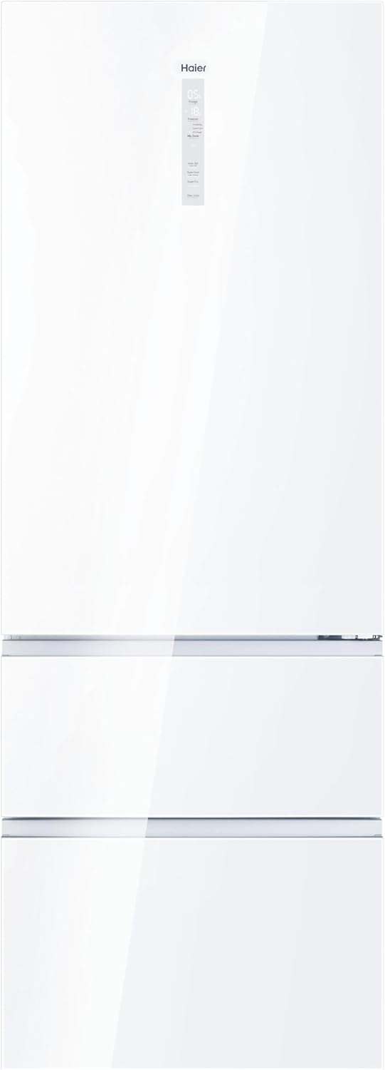 Frigorífico combinado, Haier, HTW7720DNGW, 483 L, 70 cm, com iluminação LED, com controlo por aplicação, com gavetas, plástico, Branco