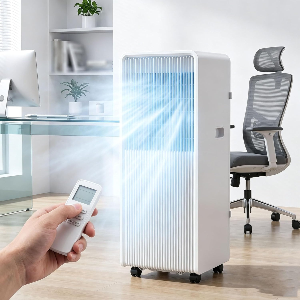 Ar condicionado portátil, Generic, 16000 BTU, 8000 BTU, com comando à distância, com iluminação LED, com rodas, Multicolor, para uso diário