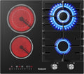 Placa de cozinha, GASLAND, GCH604BF, 60 cm, 5200 W, 2900 W, vidro, Preto, para a cozinha