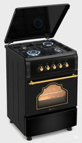 Fogão independente, SOLTHERMIC, F5S40E4RB, 50 L, 60 l, 33,3 kg, vidro, Preto, para a cozinha