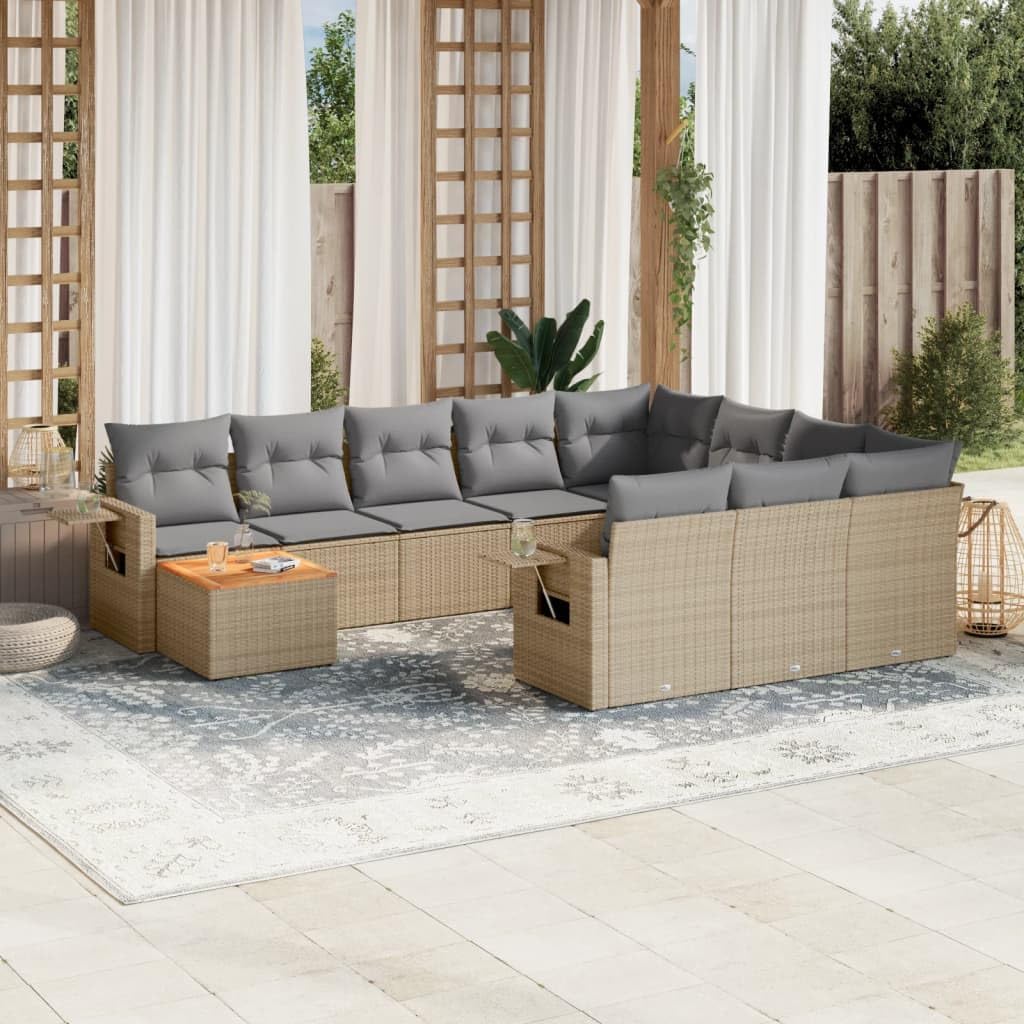 Sofá, Keeushr, 11-TLG, 110 kg, 69 cm, 55 cm, 37 cm, 23 cm, 62 × 62 × 69 cm, com prateleiras, aço, madeira, Bege, para a sala