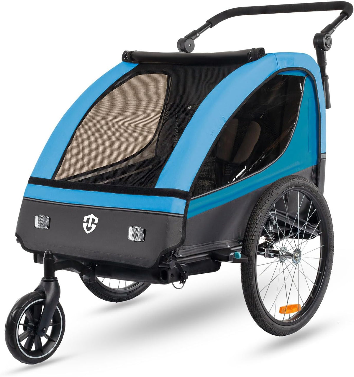 Reboque para bicicleta, Tiggo, 40kg, 60 cm, 58 cm, 22 cm, 15 kg, com rodas, aço, poliéster, Mehrfarbig, para uso diário