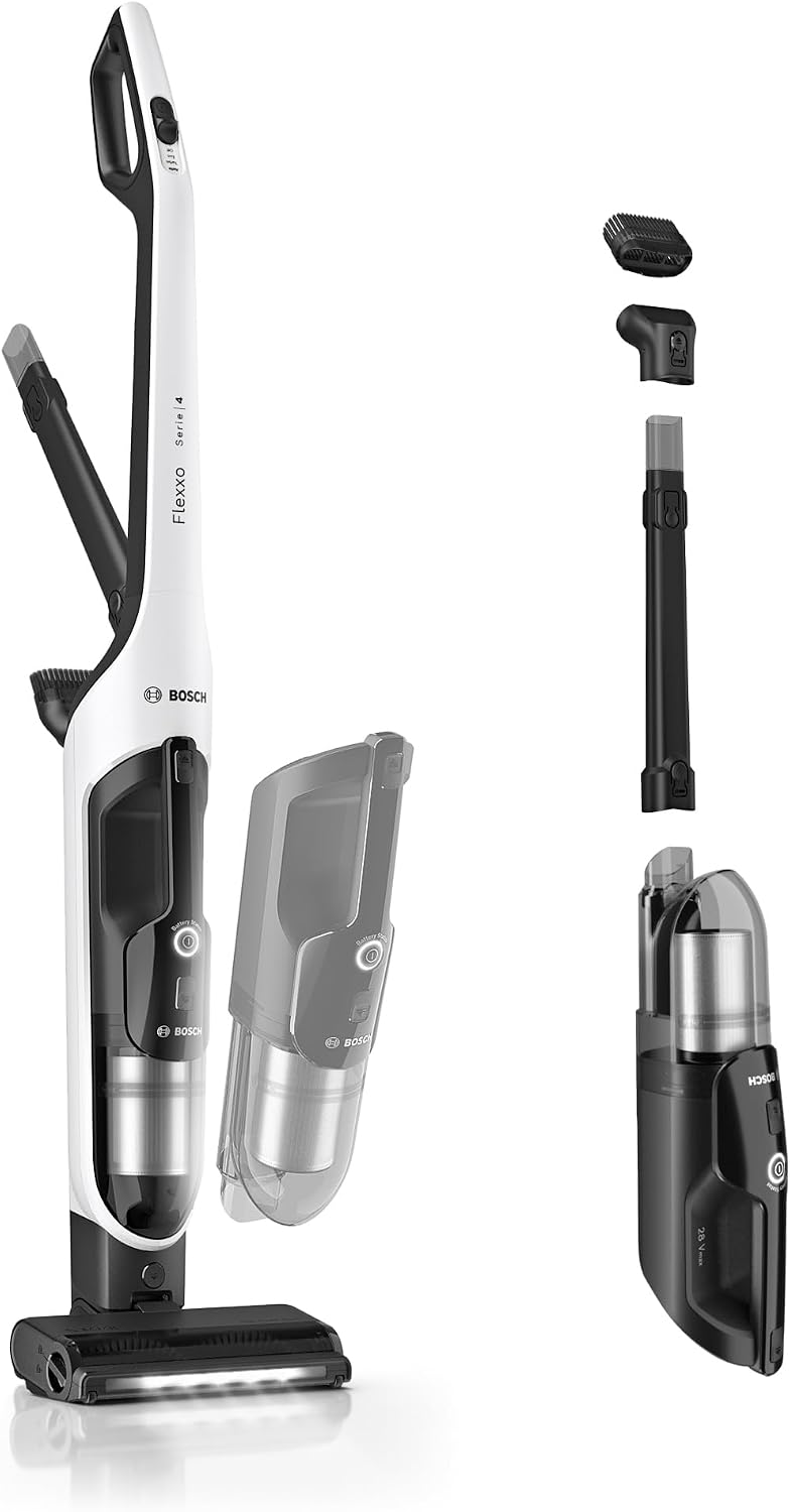 Bosch, Aspirador vertical, BKH4WN28, 5,9 kg, com iluminação LED, com prateleiras, Branco, para uso diário