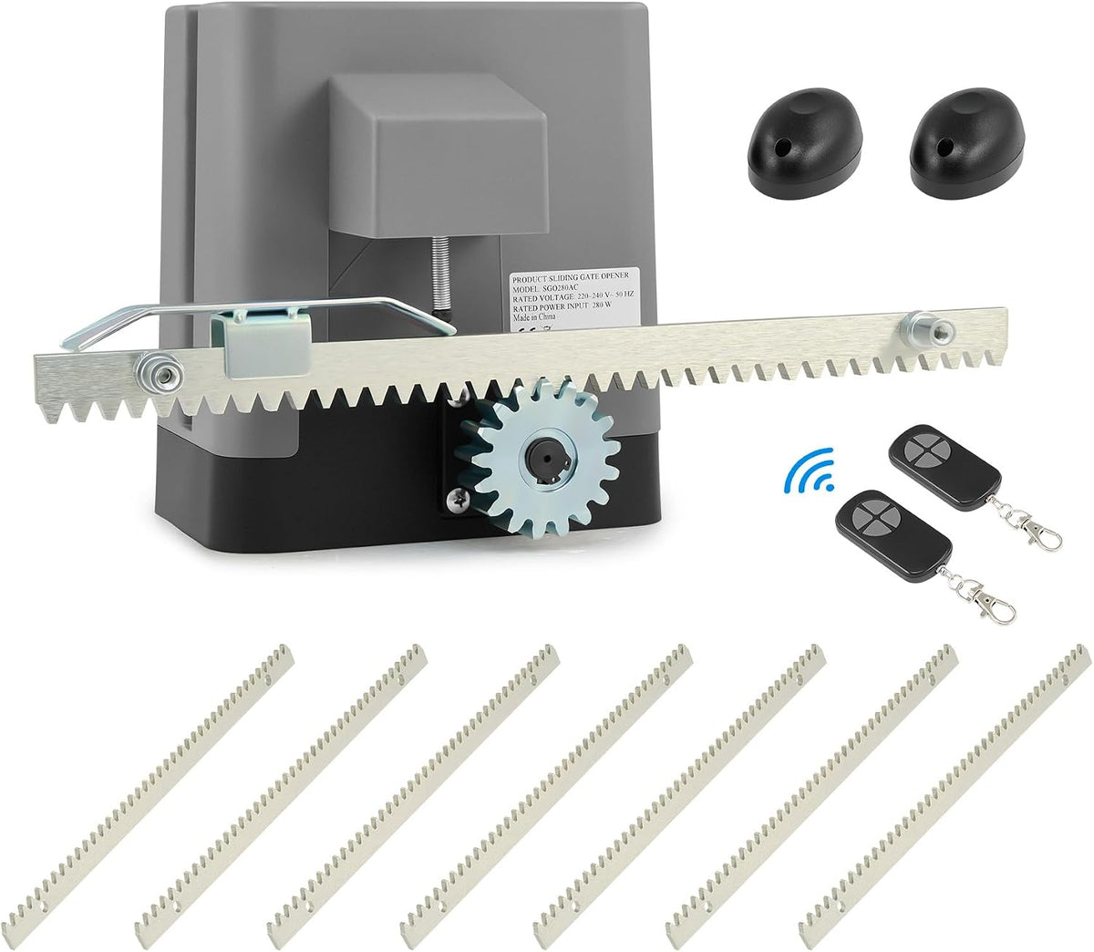 Equipamento de exterior, CO-Z, 600 KG, 4 M, 280 W, com comando à distância, aço, Preto, para jardim e exterior