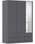 Roupeiro, Rauch Möbel, LAGOA, 136 cm, 136 × 197 × 54cm, com portas, madeira, Cinzento, para o quarto