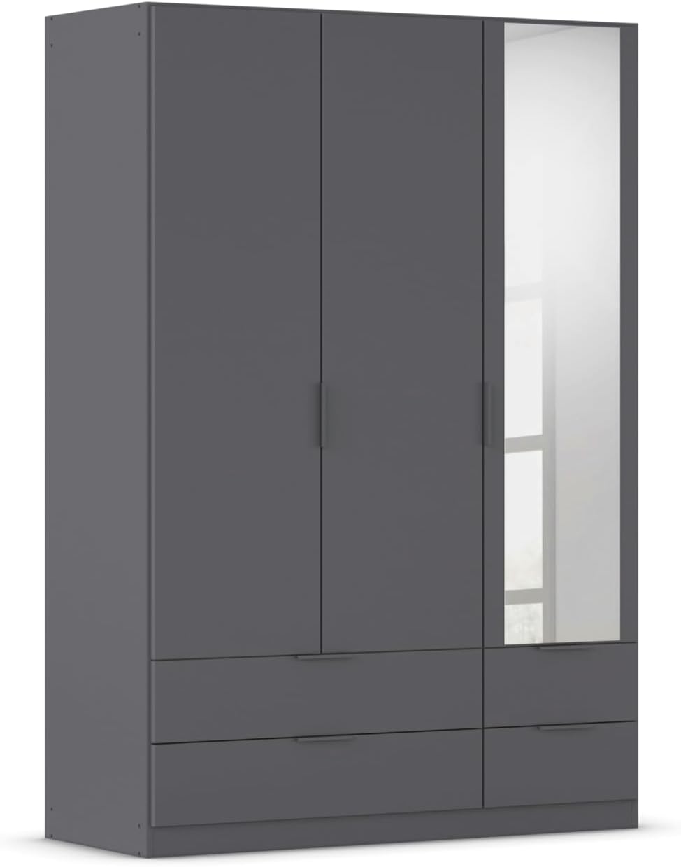 Roupeiro, Rauch Möbel, LAGOA, 136 cm, 136 × 197 × 54cm, com portas, madeira, Cinzento, para o quarto