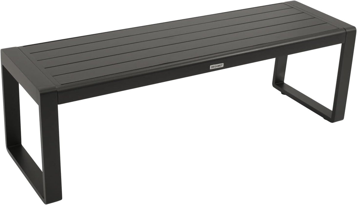 Banco, DEGAMO, Gartenbank, 138cm, 45 cm, 138 × 42 × 45 cm, regulável, alumínio, Antracite, para uso diário