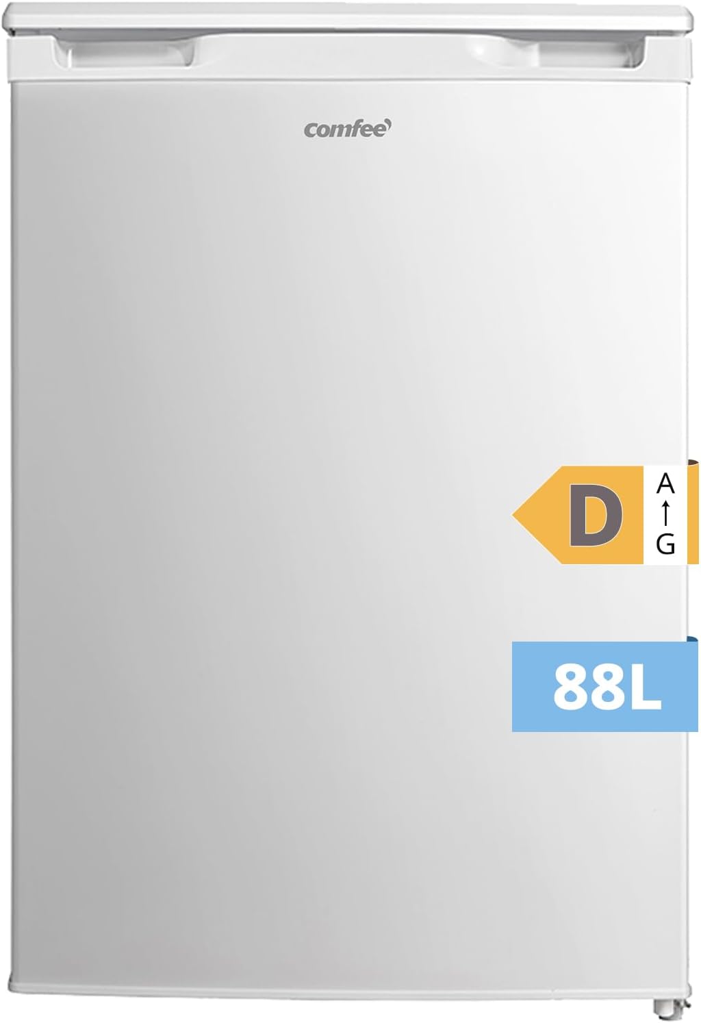 Congelador vertical, Comfee, 88 L, 84,5 cm, 39 dB, 177.3 cm, 19 kg, 19.7 kg, com gavetas, com rodas, Branco, para uso diário