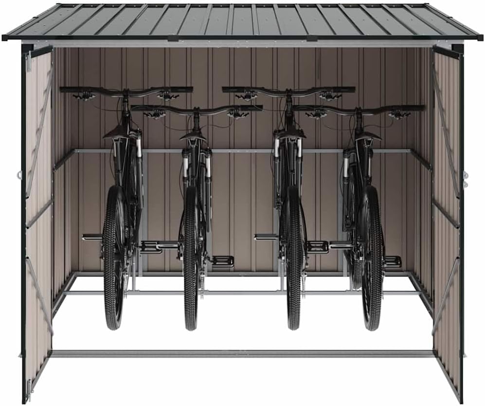 Abrigo de jardim, vidaXL, 158 cm, 216 × 207 × 158 cm, Antracite, para jardim e exterior