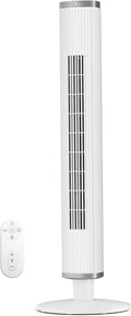 Ventoinha de torre, COWSAR, 104 cm, 6 velocidades, com comando à distância, com temporizador, com iluminação LED, Branco, para uso diário