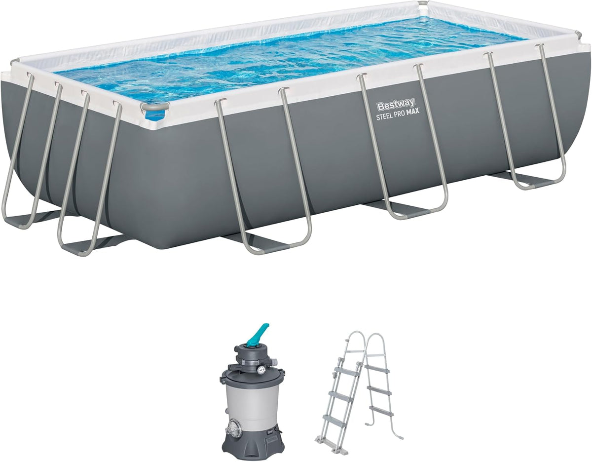 Piscina desmontável, Bestway, 4.04 m, 2.01 m, 1 m, aço, Bege, para jardim e exterior